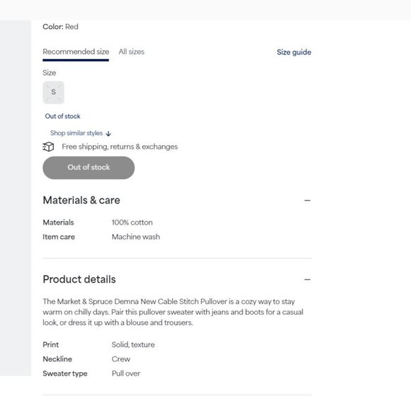 Market & Spruce Demna New Cable Stitch Pullover - Picture 8 of 8